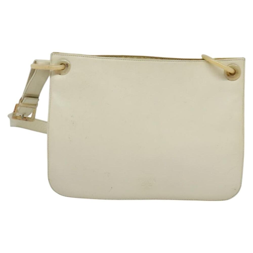 PRADA Shoulder Bag Leather Beige - Picture 2 of 12